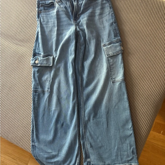 American Eagle Outfitters Light Blue Wide Leg Jeans - Picture 2 of 6